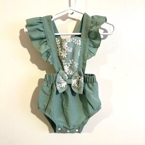 SHEIN Green Ruffled One Piece
